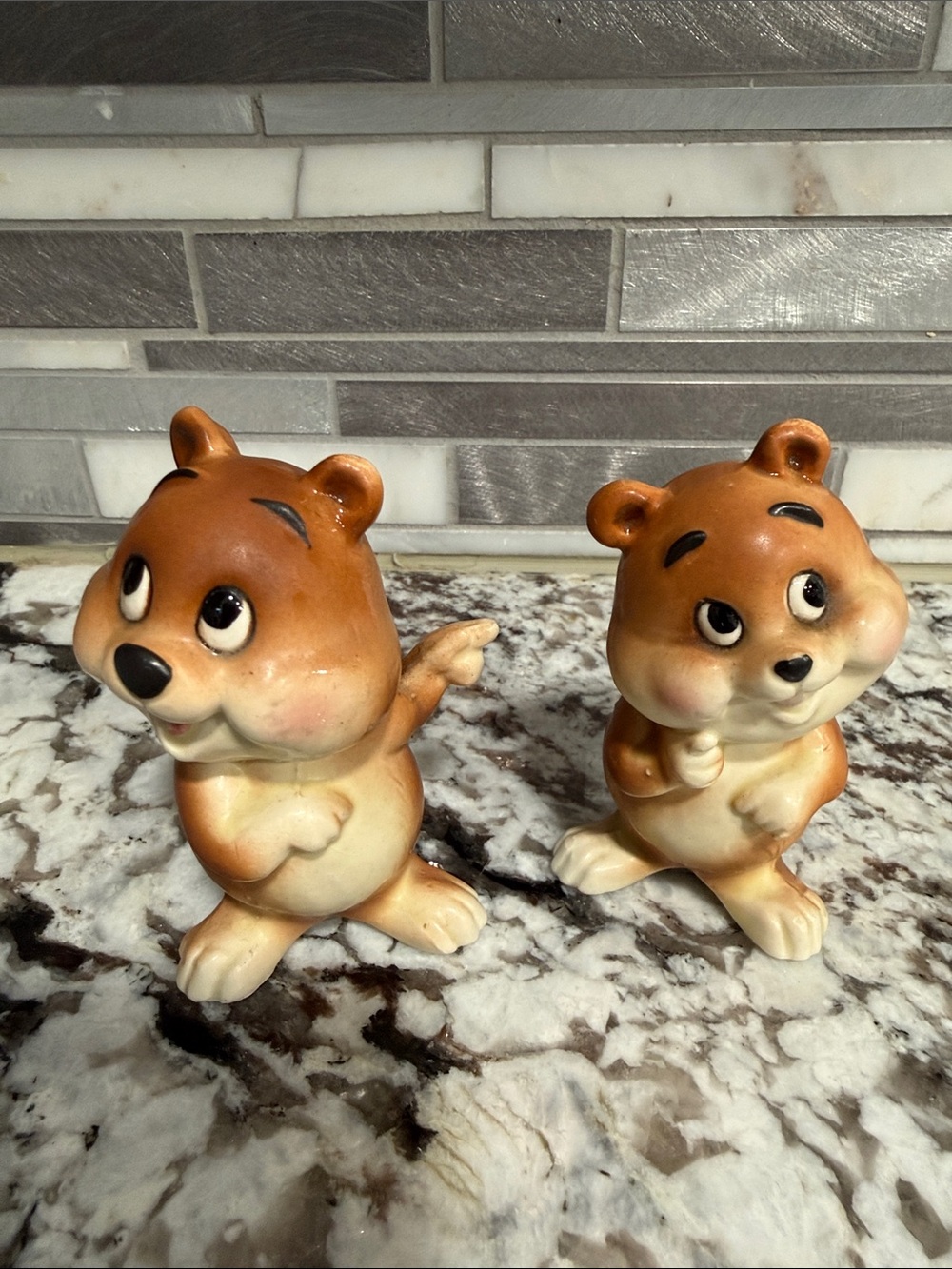 Vintage Lefton Anthropomorphic Salt and Pepper Shakers